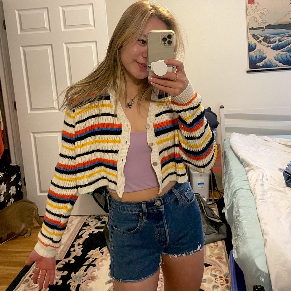 Multi-color Cropped Cardigan 🌈